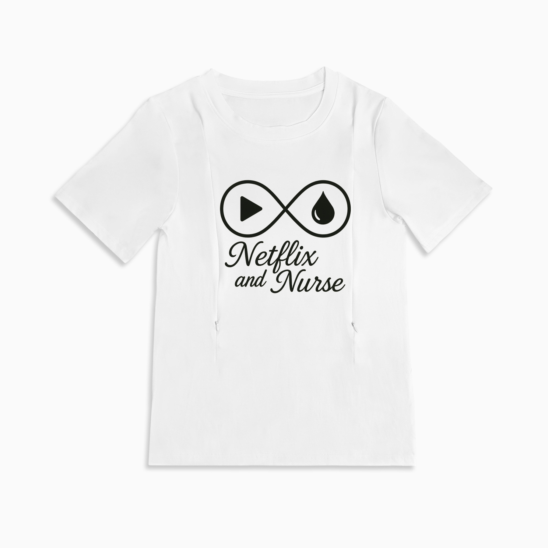 Totkeeps Netflix & Nurse Top | Cotton T-Shirt for Breastfeeding Moms