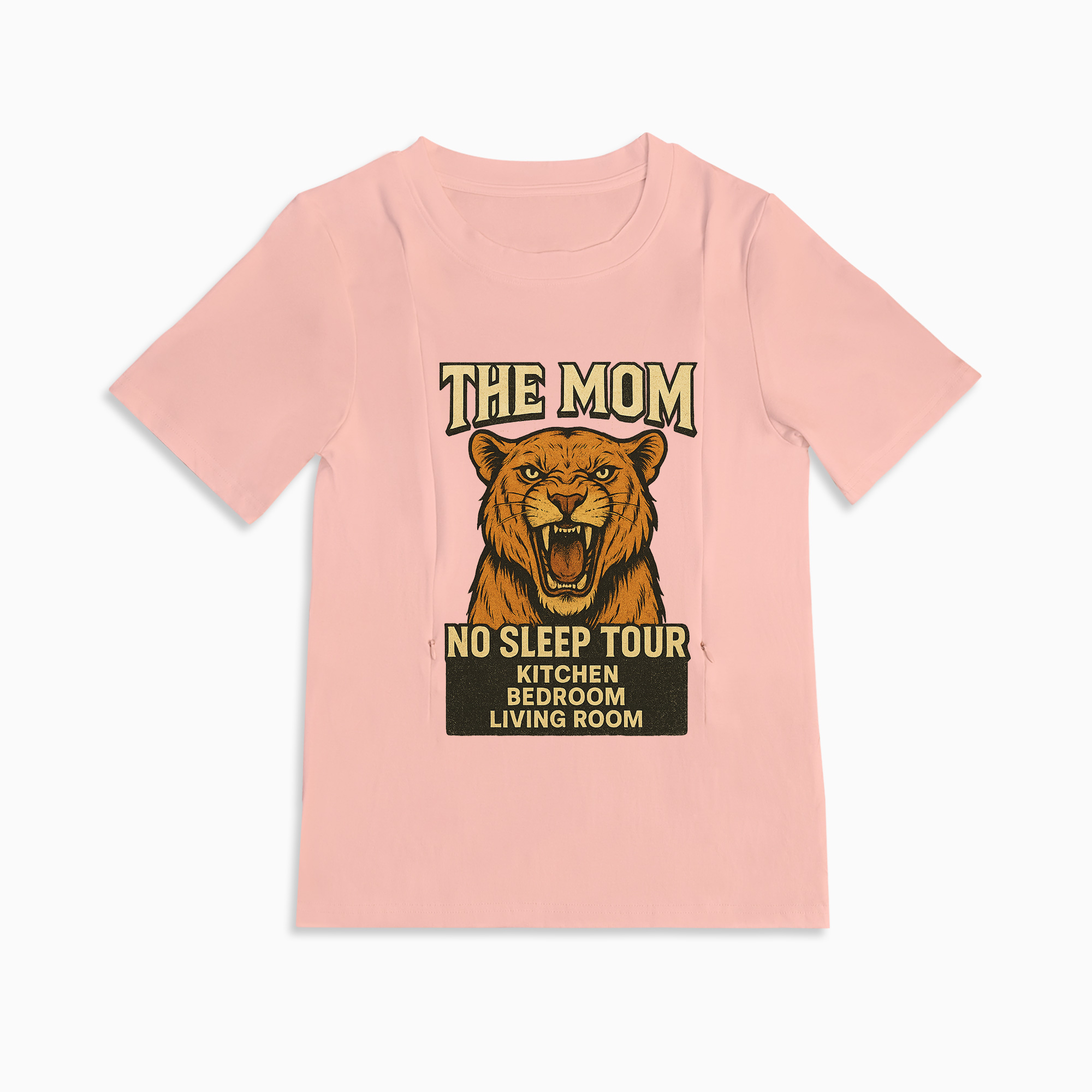 Soft Cotton Mama Tee | "Yes They're Real" Slogan | Side Zip Nursing