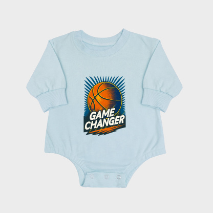 Game Changer Long-sleeved Triangle Onesies Aqua baby romper