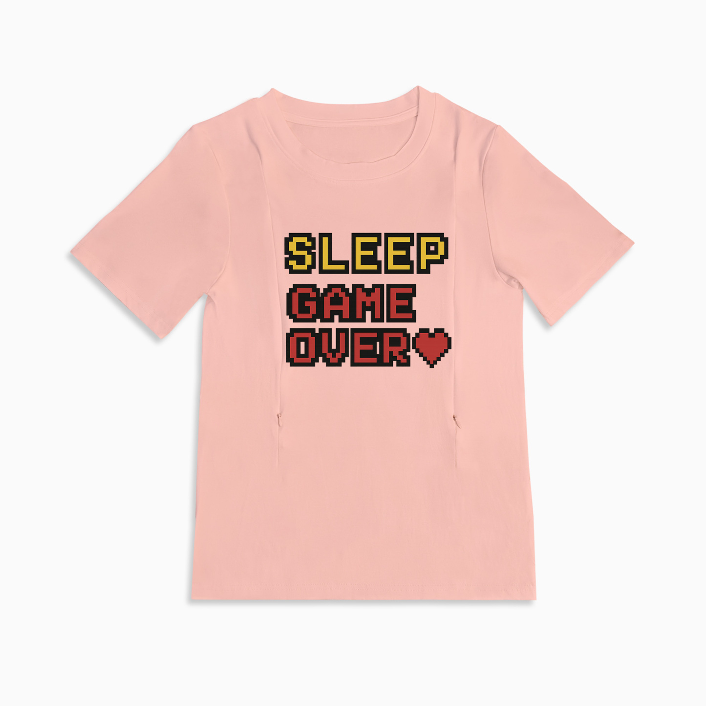Funny Postpartum Shirt | Zipper Nursing Access | "Sleep? Never Heard of Her"
