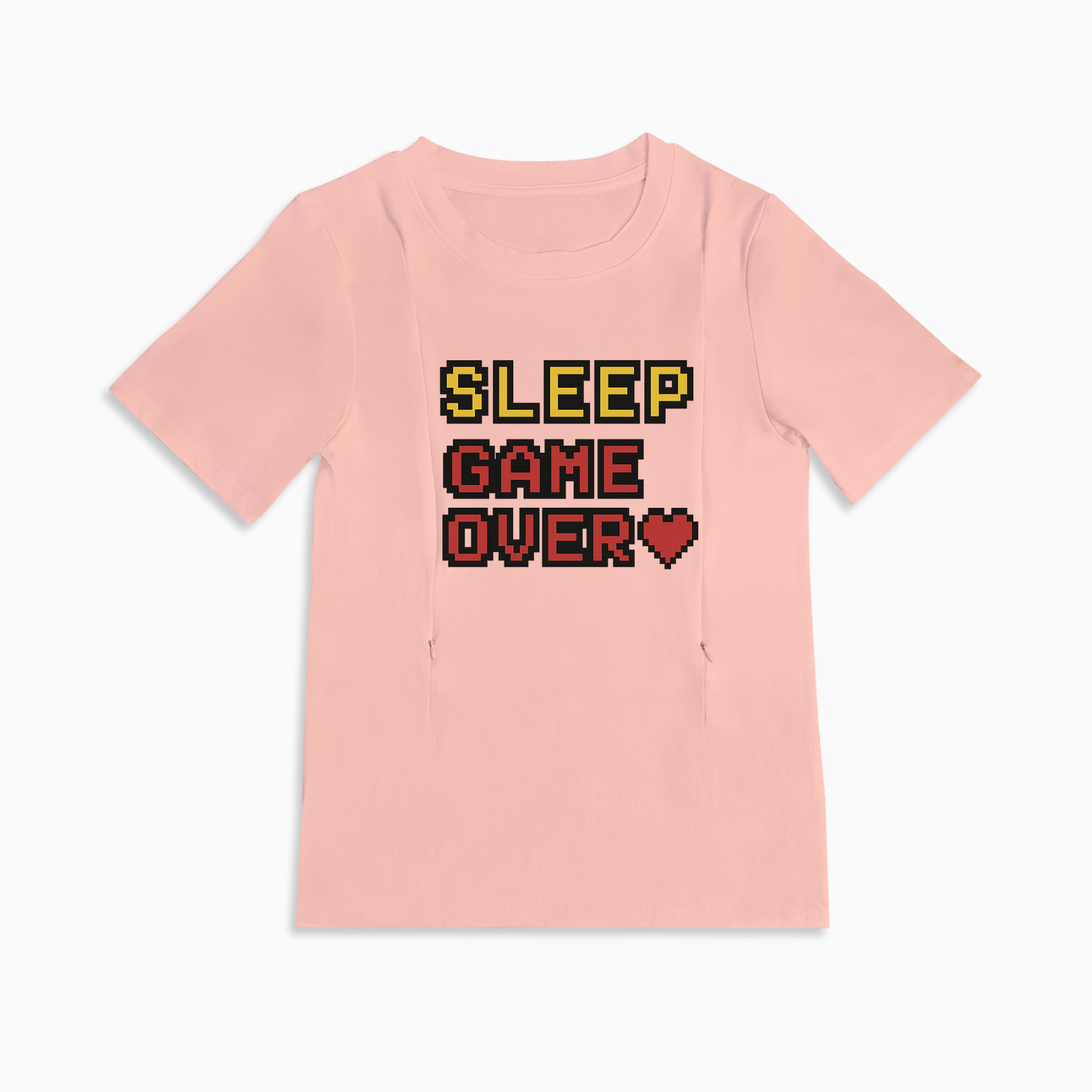 Funny Postpartum Shirt | Zipper Nursing Access | "Sleep? Never Heard of Her"