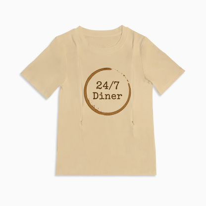 24/7 Diner Tee | The Perfect Zippered T-Shirt for Breastfeeding