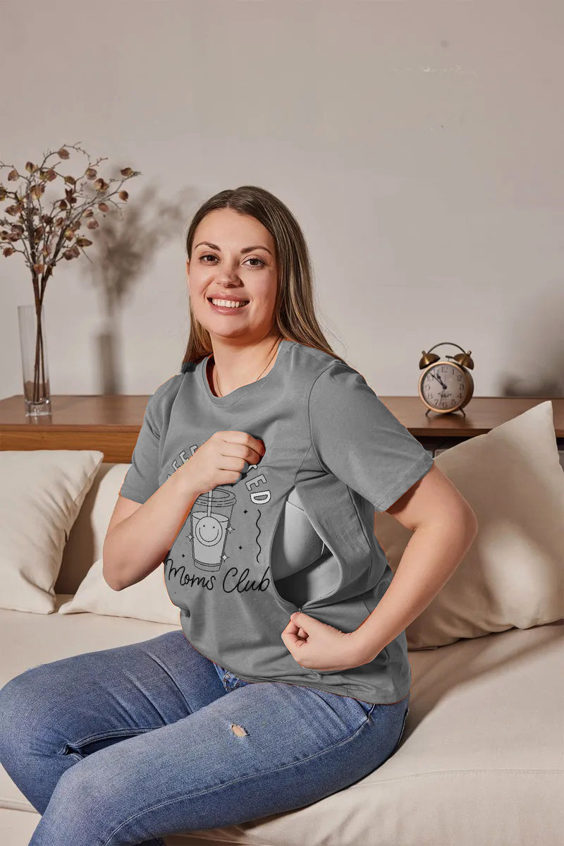Mom Breastfeeding Nursing T-Shirt - CAFFEINATED