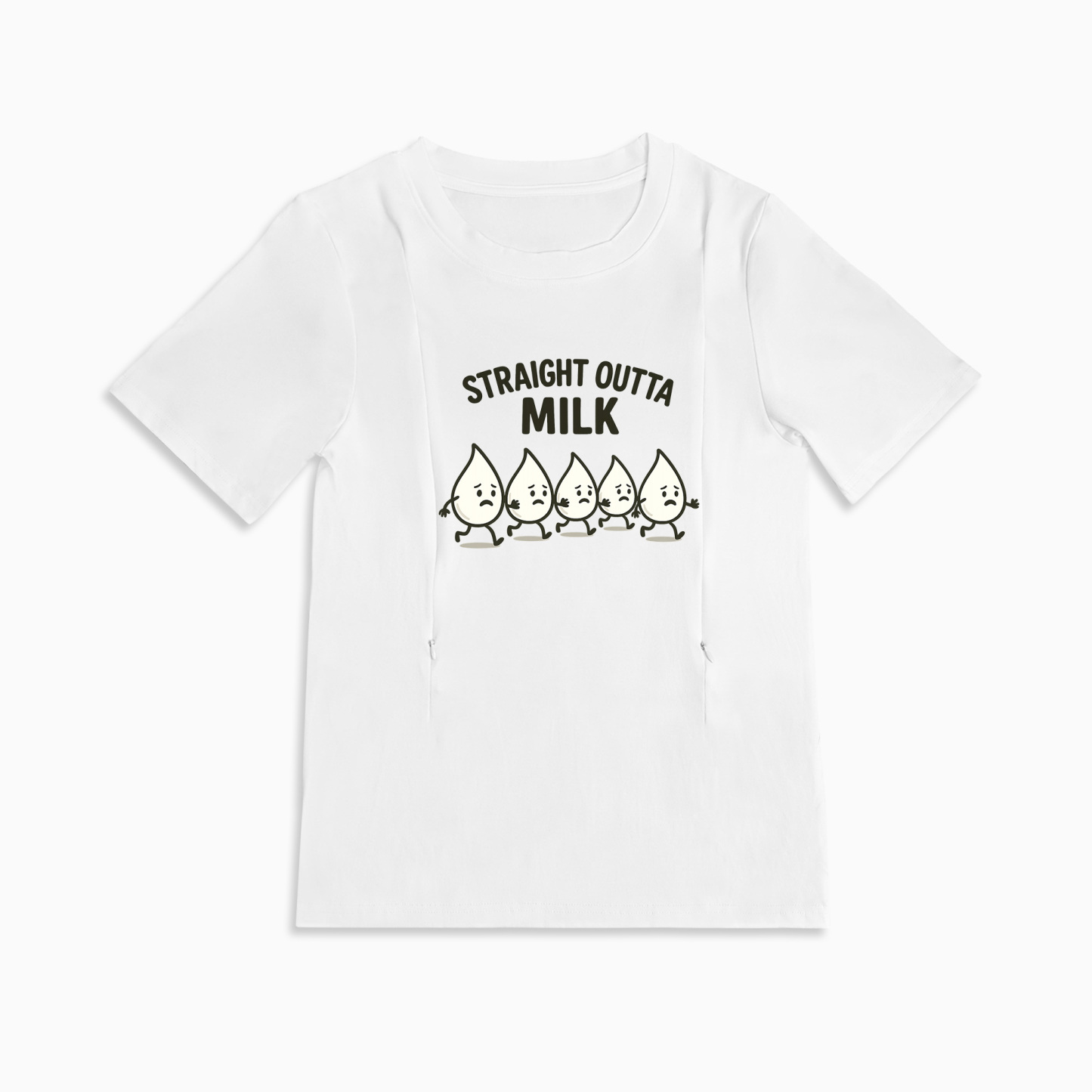 Postpartum Nursing Tee | Straight Outta Milk Design | Breathable Cotton