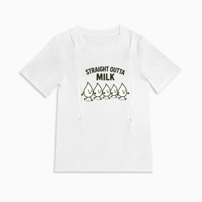 Postpartum Nursing Tee | Straight Outta Milk Design | Breathable Cotton