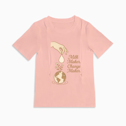 Milk Maker & Change Maker Breastfeeding Tee | Hidden Zippers for Easy Feeding