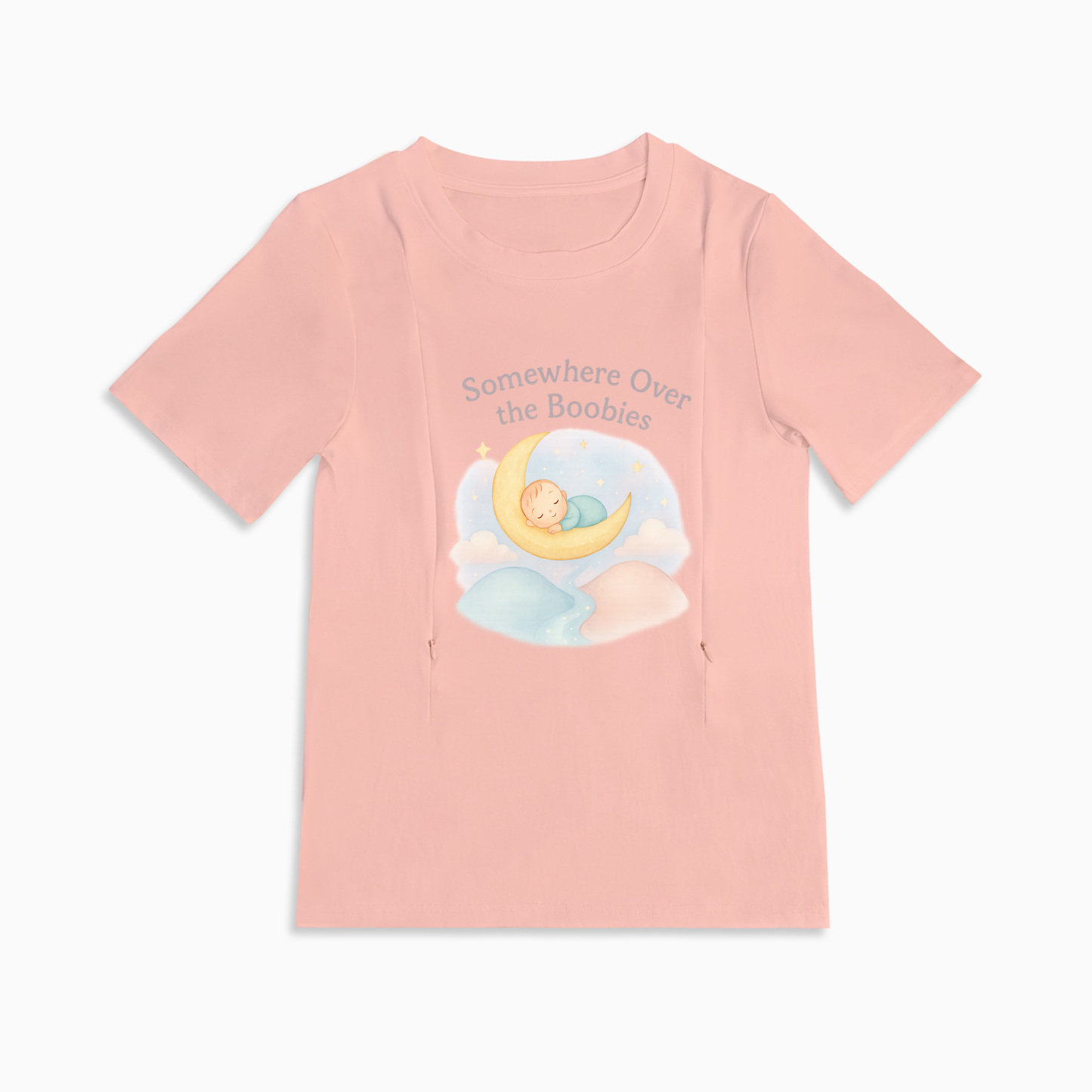 Funny Nursing T-Shirt | "Somewhere Over the Boobies" | Side Zippers