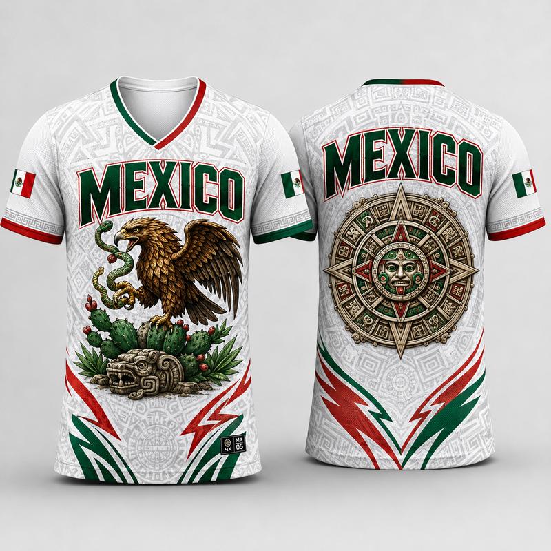 Mexico Aztec Heritage Performance Jersey – Premium Eagle & Calendar Fan Shirt