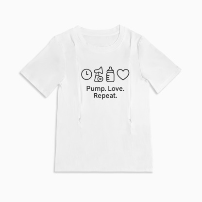 Cotton Nursing Tee | "Pump Like a Mother" Slogan | by Totkeeps