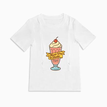 Zipper Nursing T-Shirt | Cute 24/7 Diner Graphic | Soft Cotton