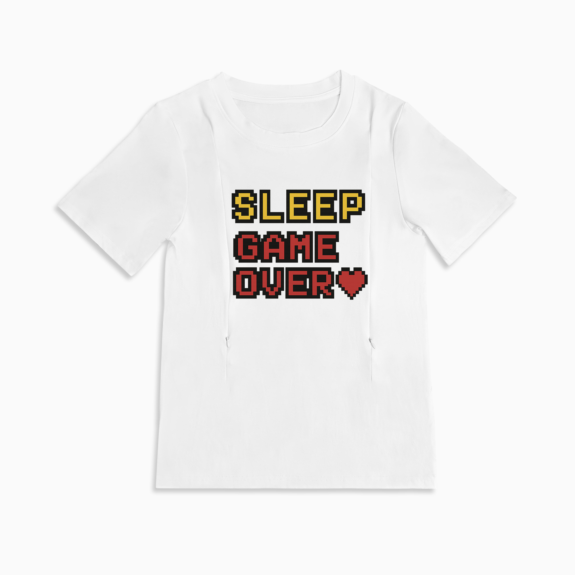 Funny Postpartum Shirt | Zipper Nursing Access | "Sleep? Never Heard of Her"