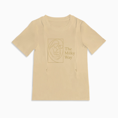 Cotton Nursing Top | "The Milky Way" | Easy Zipper Access for Moms