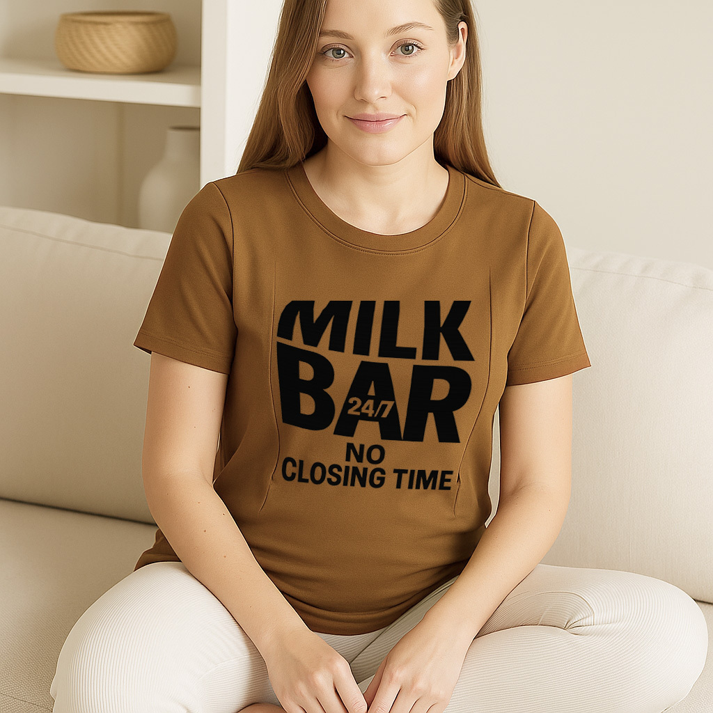 Postpartum T-Shirt for Nursing | 24/7 Milk Bar | Zipper | brand