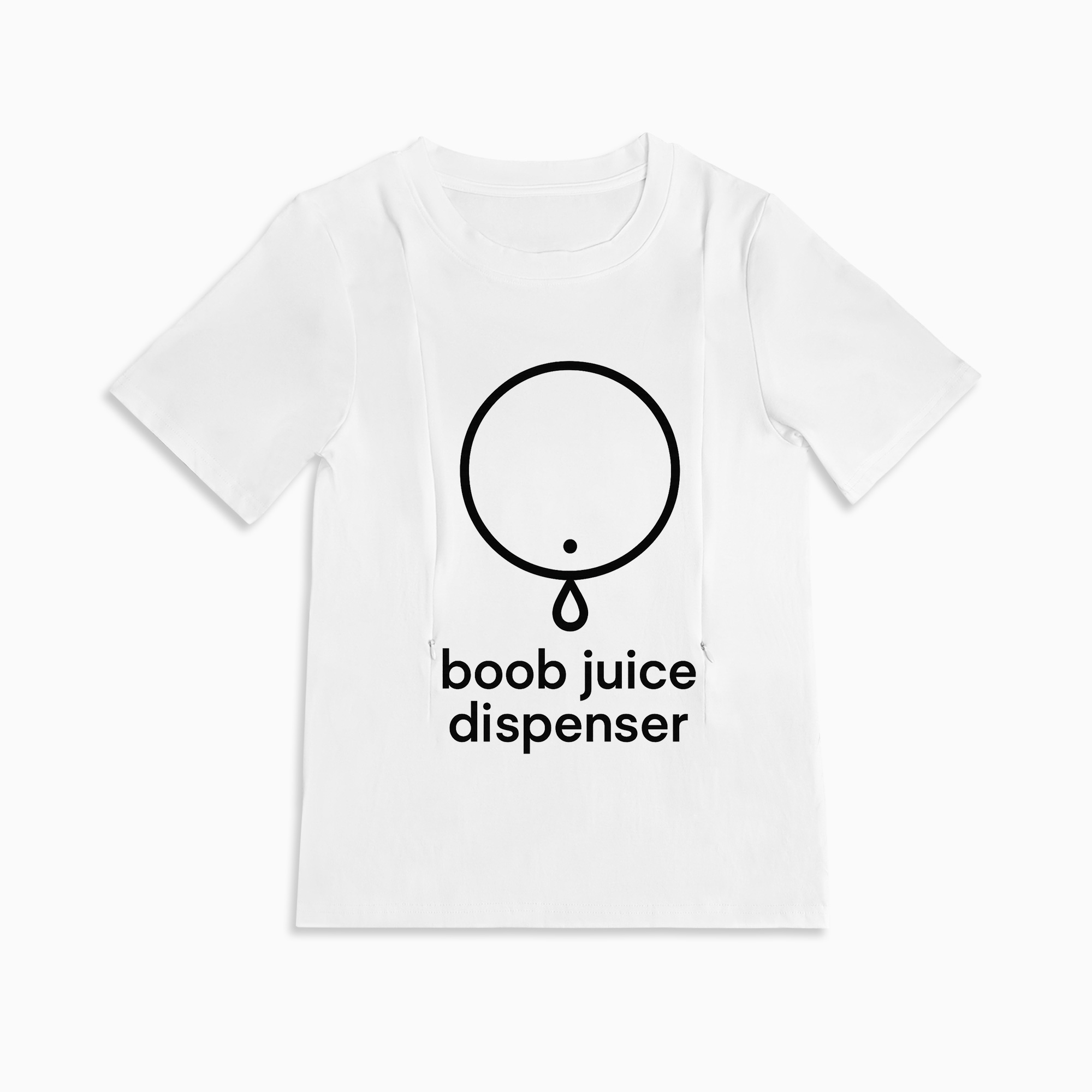 Soft Cotton Nursing Tee | Boob Juice Dispenser | Discreet Zippers