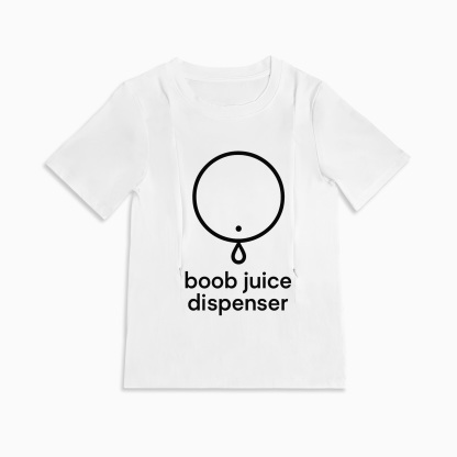 Soft Cotton Nursing Tee | Boob Juice Dispenser | Discreet Zippers