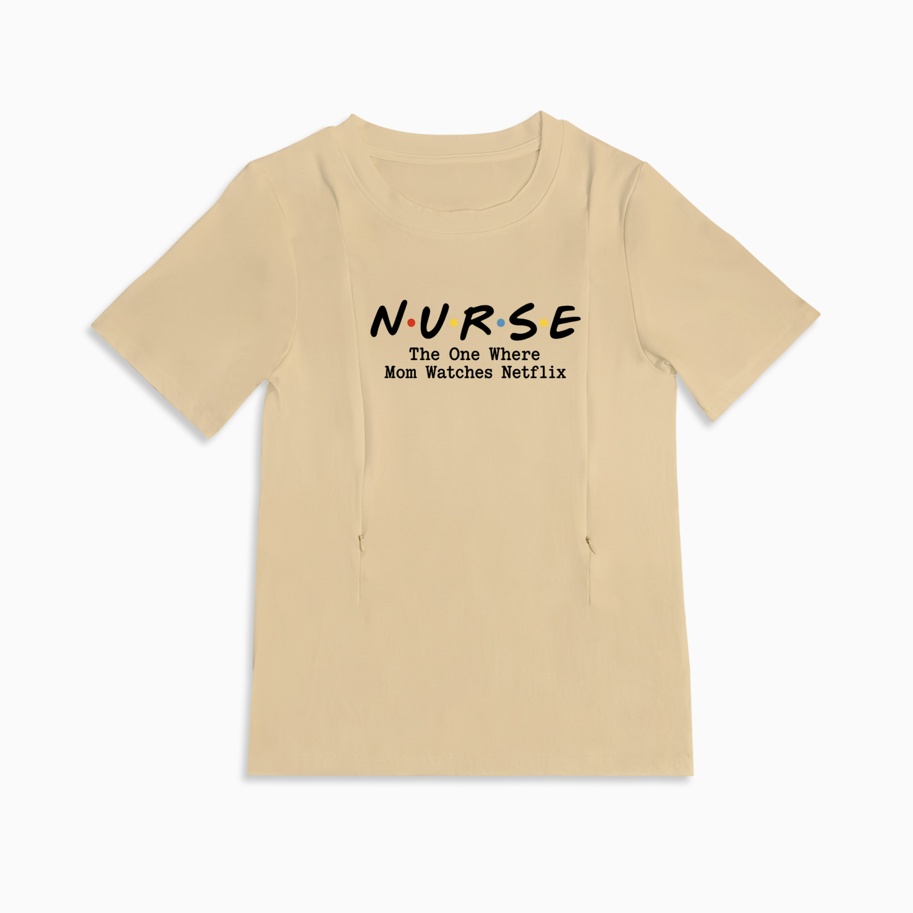 Side Zipper Nursing Top | Netflix and Nurse Slogan | 95% Cotton