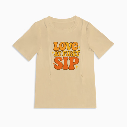 Postpartum Nursing Shirt | "Love at First Sip" Cute Graphic | Totkeeps