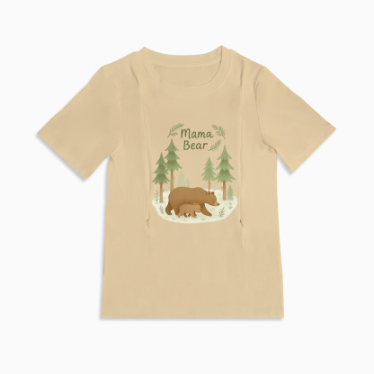 Mama Bear Graphic Tee for Nursing | Hidden Zippers | Soft & Comfy