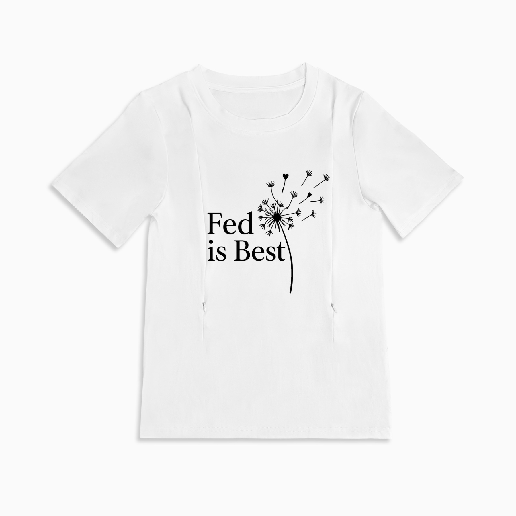 Breastfeeding T-Shirt "Fed Is Best" | Easy Zipper Access | Totkeeps