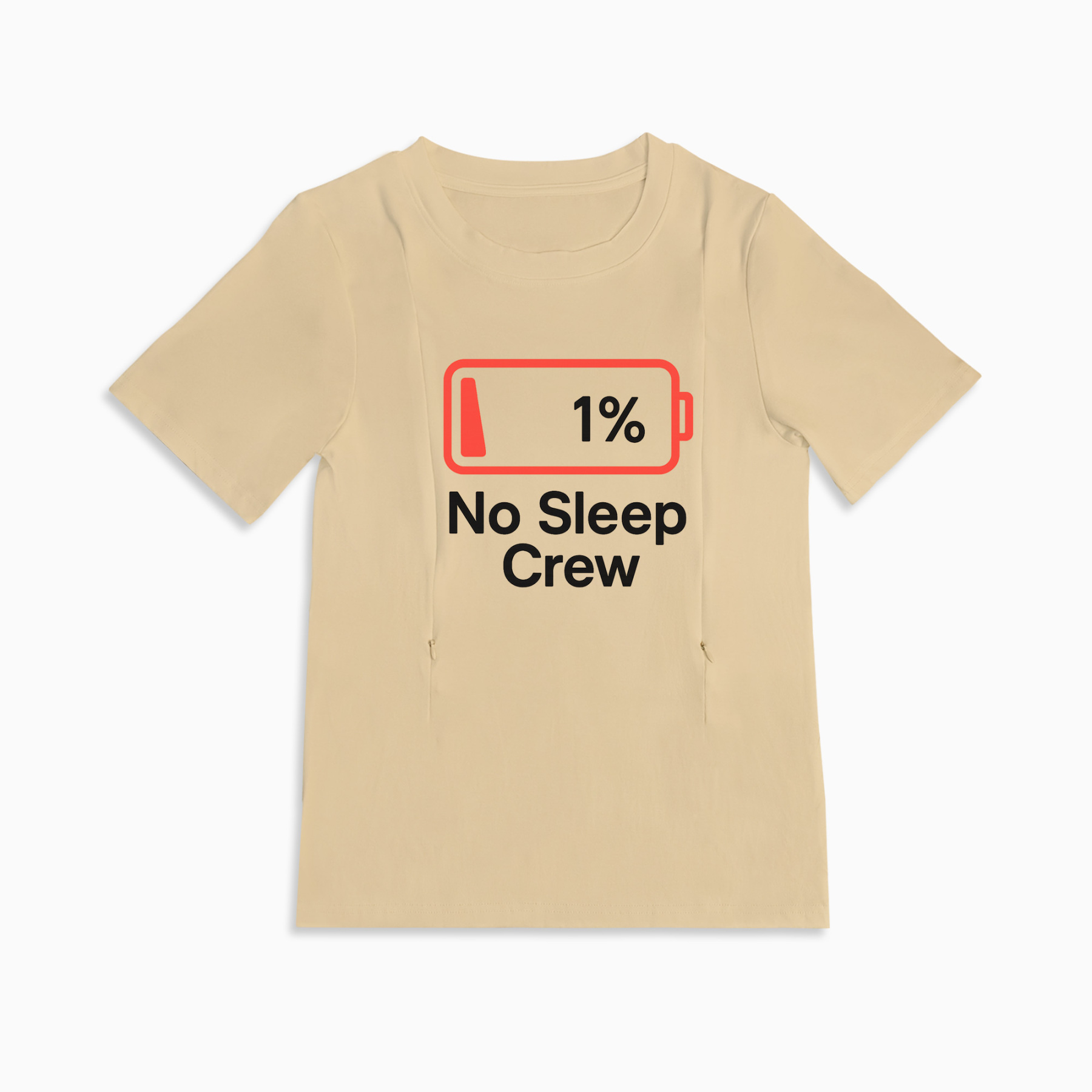 Postpartum Nursing Top | No Sleep Crew Slogan | 95% Cotton