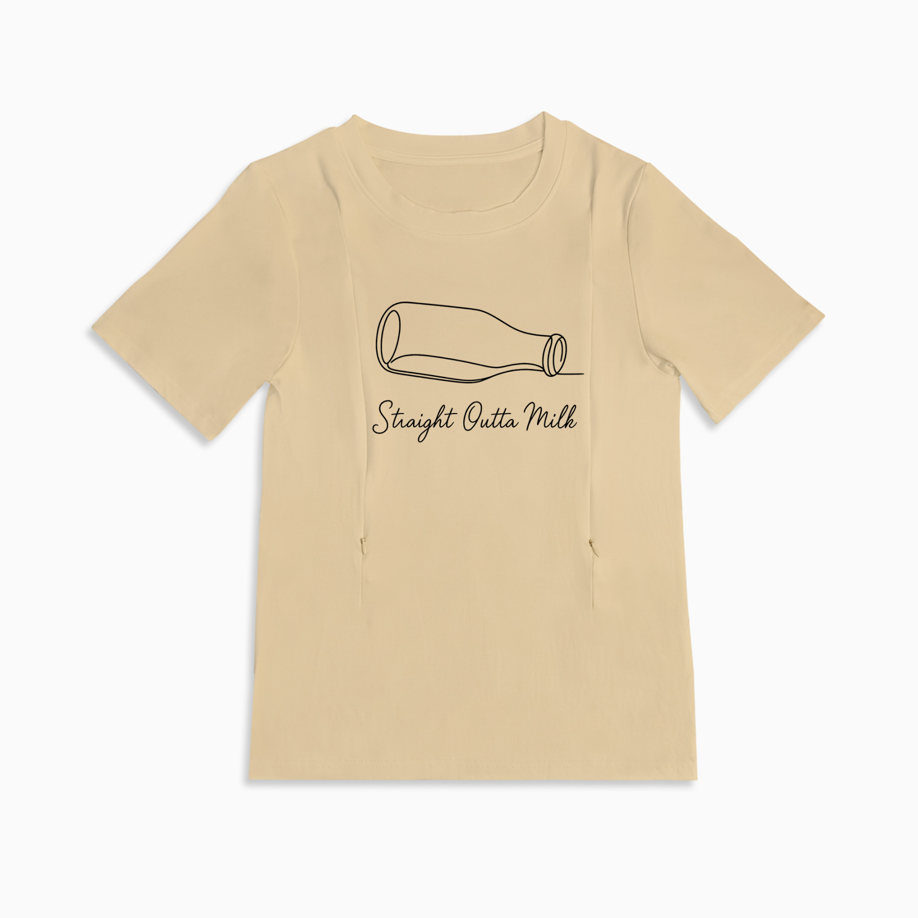 Graphic Nursing Top | Straight Outta Milk | Easy Side Zipper Access