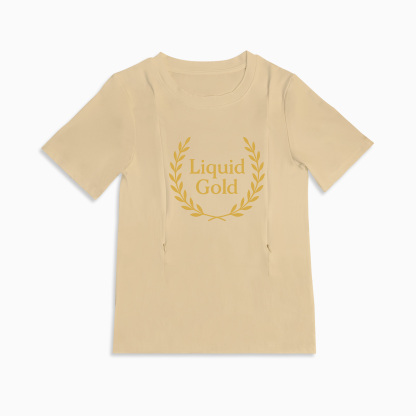 Postpartum Shirt | Liquid Gold Slogan | Easy Access Zippers