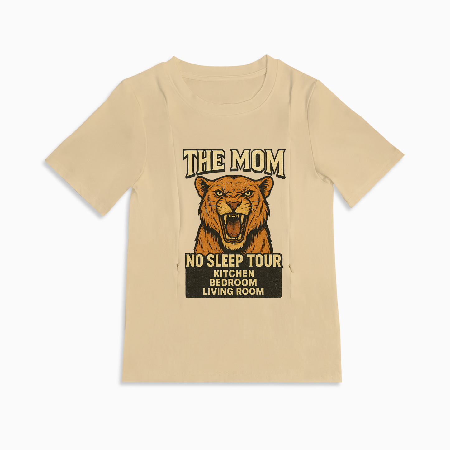 Soft Cotton Mama Tee | "Yes They're Real" Slogan | Side Zip Nursing