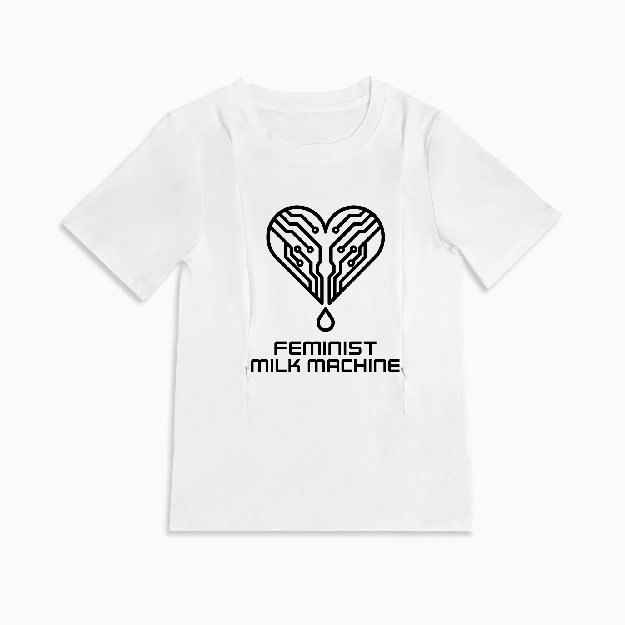 Feminist Milk Machine Breastfeeding Tee | Hidden Zippers for Nursing On-the-Go