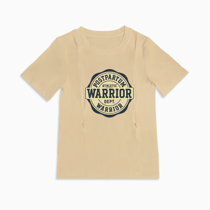 Side Zip Nursing Top for Moms | Postpartum Warrior Slogan