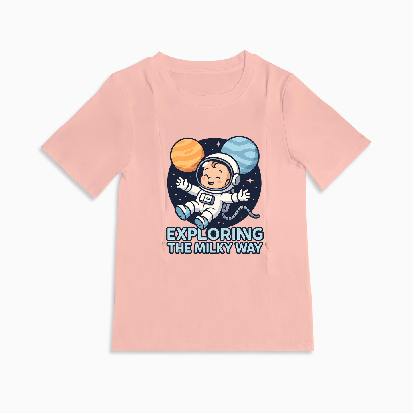"The Milky Way" Slogan Tee | Functional Zipper for Easy Nursing