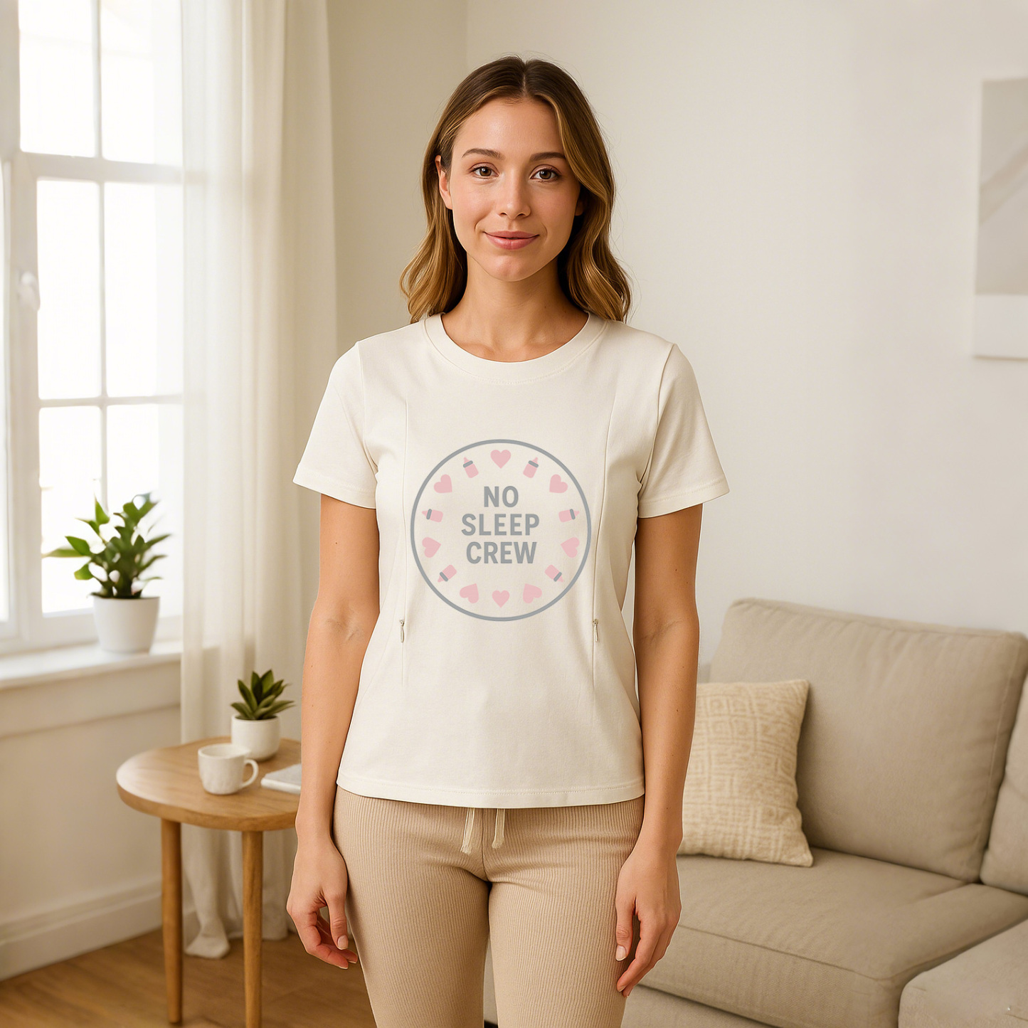 No Sleep Crew Nursing Top | Effortless Zipper Access |  | brand