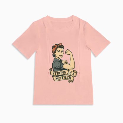 Breastfeeding Top with Strong as a Mother Print | Easy Side Access