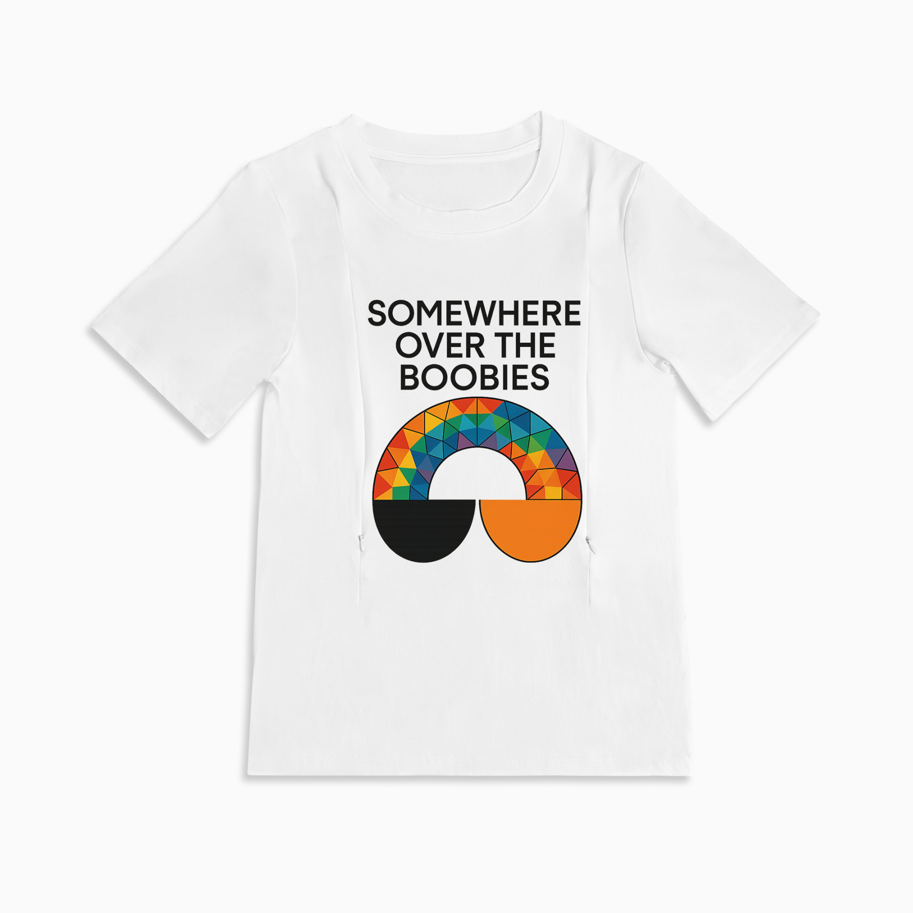 Cotton Nursing Top | "Somewhere Over the Boobies" | Easy Zipper Access