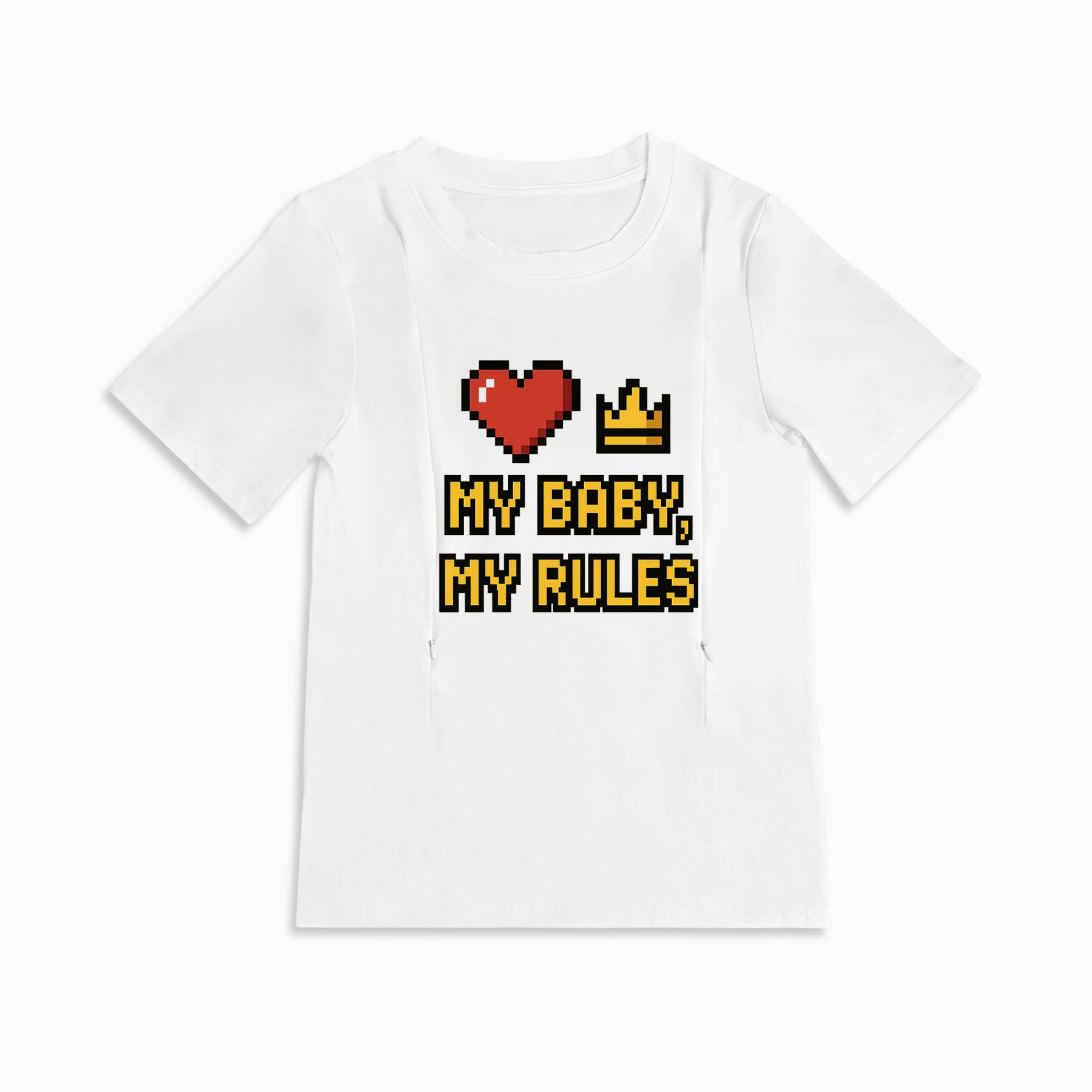 Gift for New Mom | "My Baby My Rules" Nursing T-Shirt with Zippers
