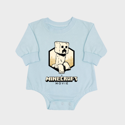 Minecraft Movie Long-sleeved Triangle Onesies Aqua baby romper