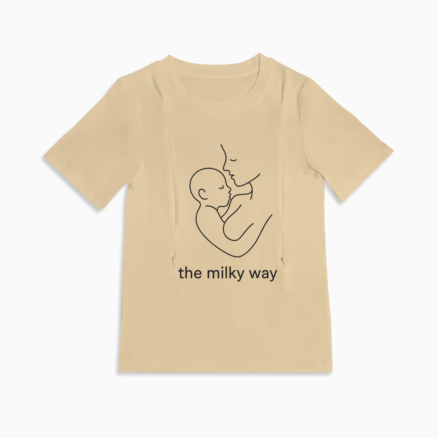 Funny Gift for New Mom | "The Milky Way" Zippered Nursing T-Shirt