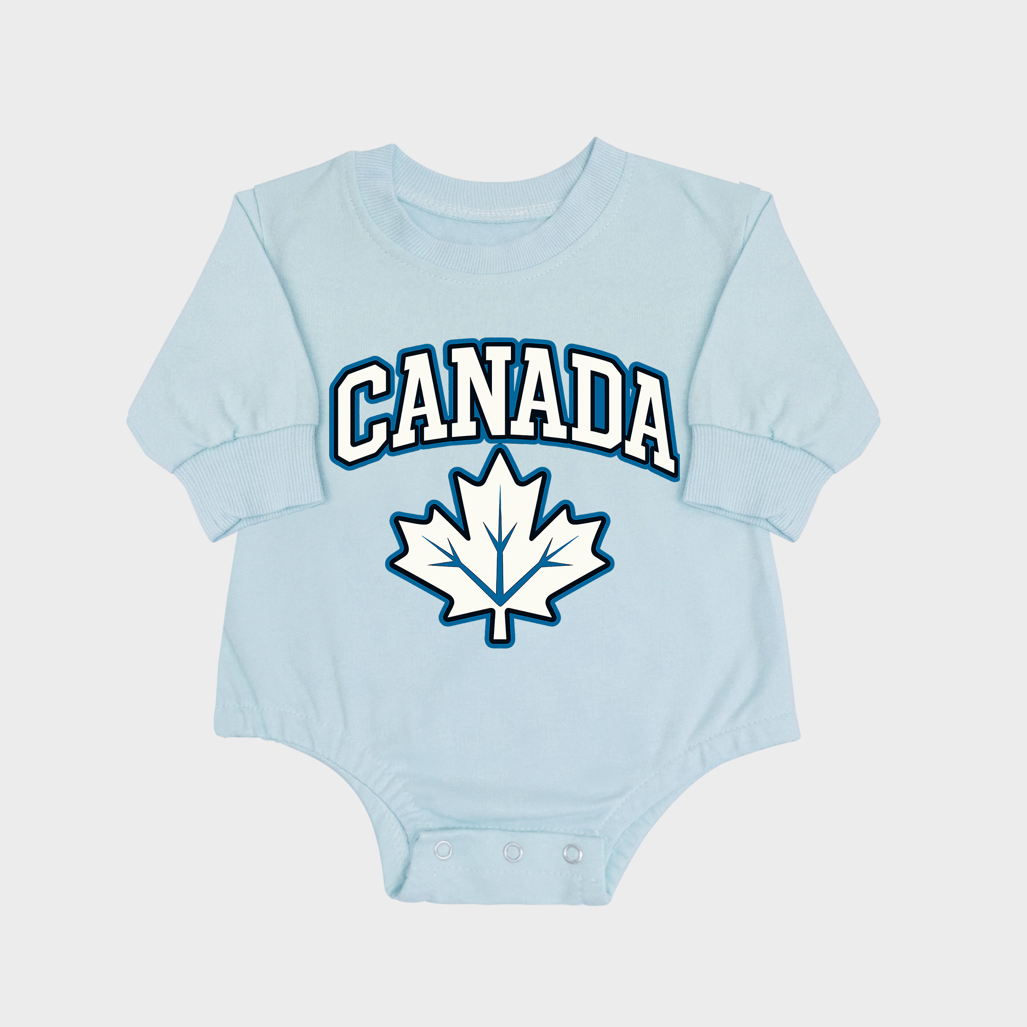 Canada Long-sleeved Triangle Onesies Aqua baby romper