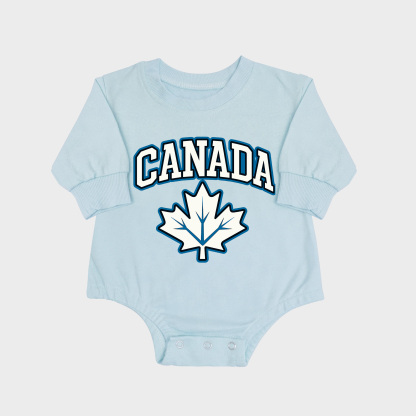 Canada Long-sleeved Triangle Onesies Aqua baby romper