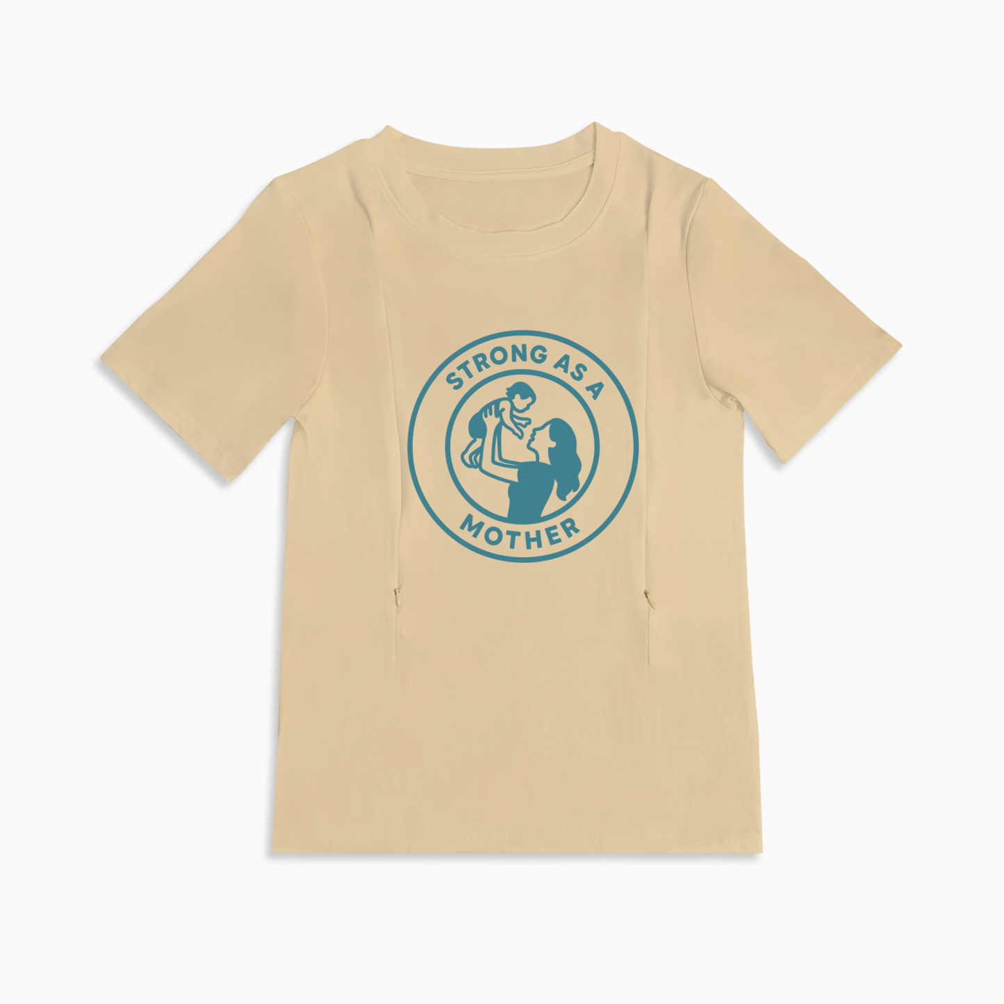 Soft Cotton Strong as a Mother Tee | Discreet Zippers for Nursing