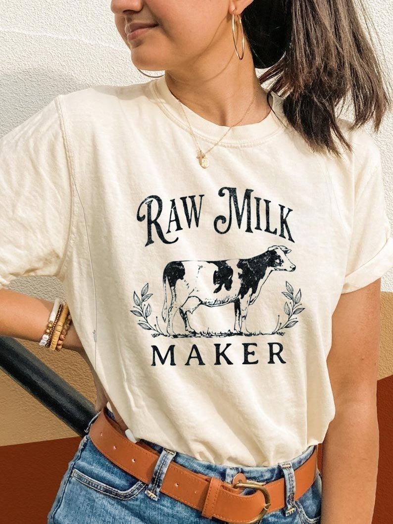 Funny Raw Milk Maker Mom Breastfeeding Nursing T Shirt