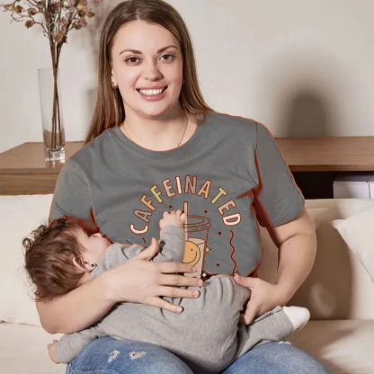 Mom Breastfeeding Nursing T-Shirt - CAFFEINATED