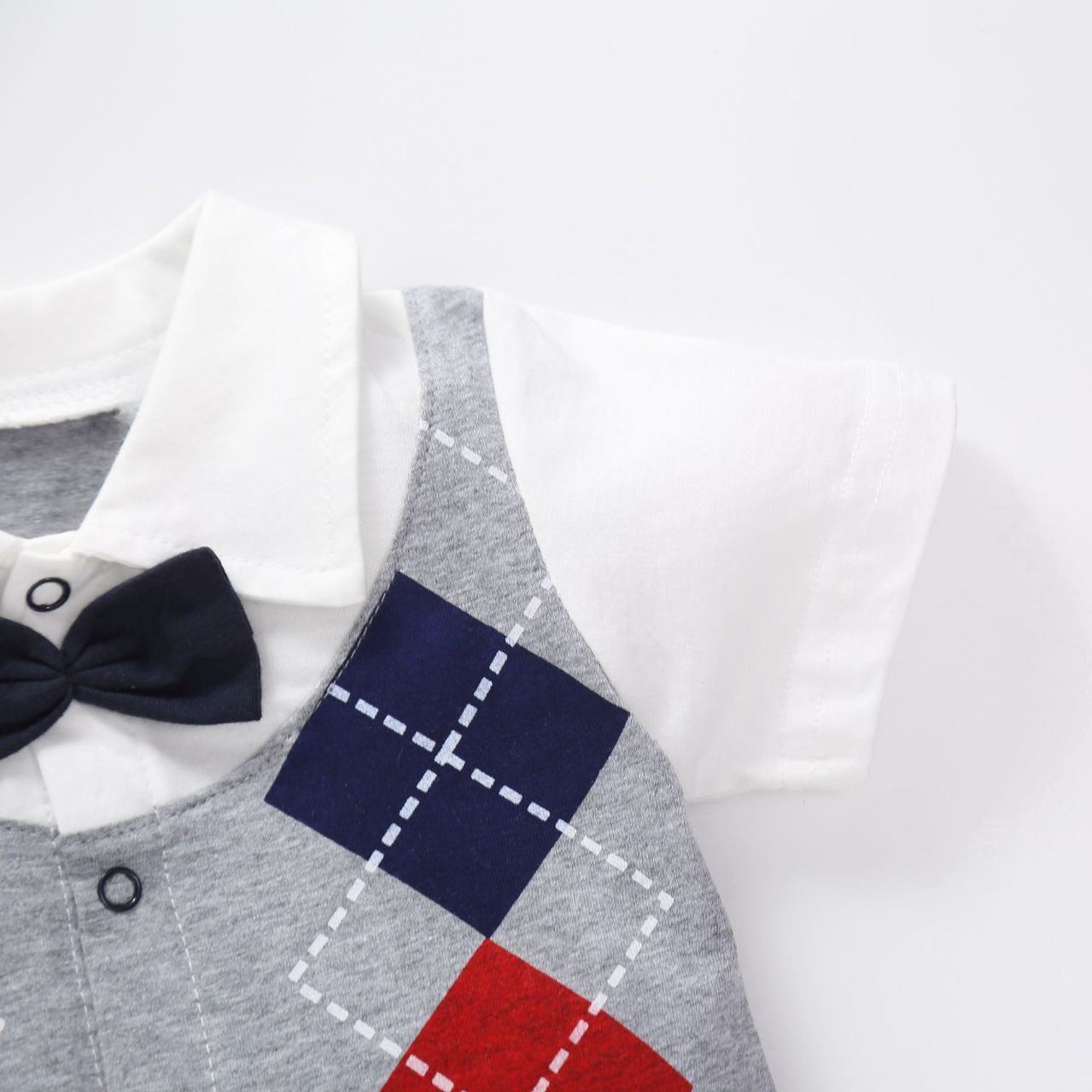 Baby Boy Black & White Academic Jumpsuits