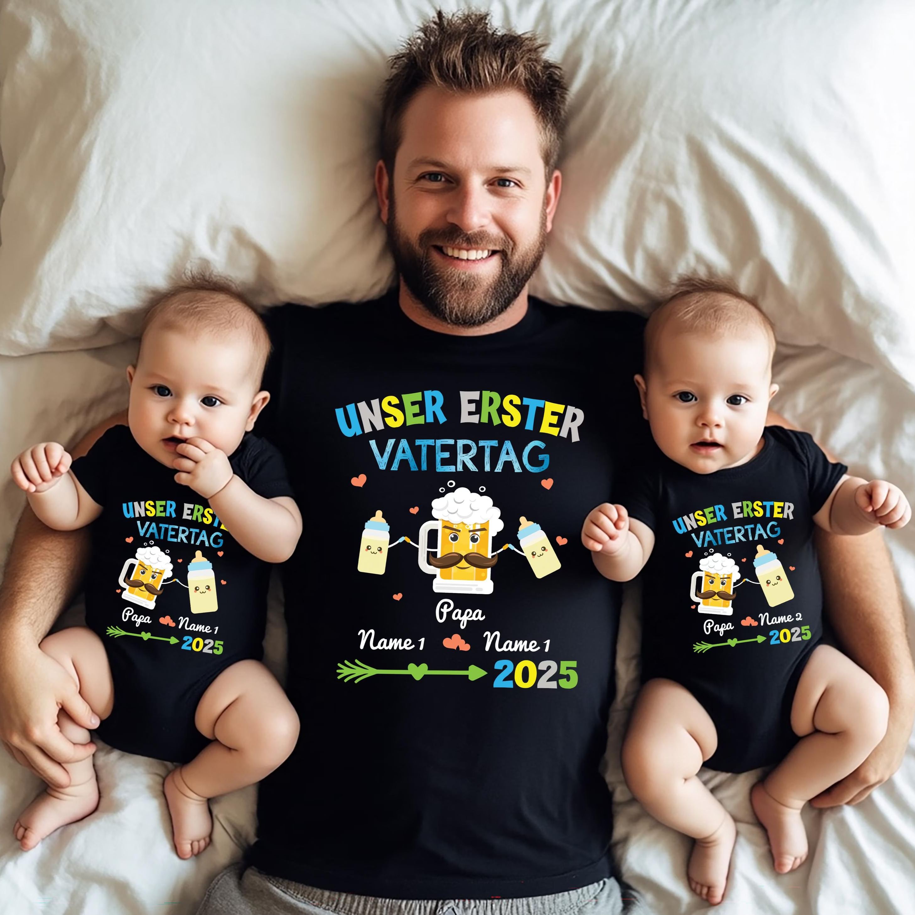 Father'S Day Family Matching T Shirt Unser Erster Vatertag fathers day gift