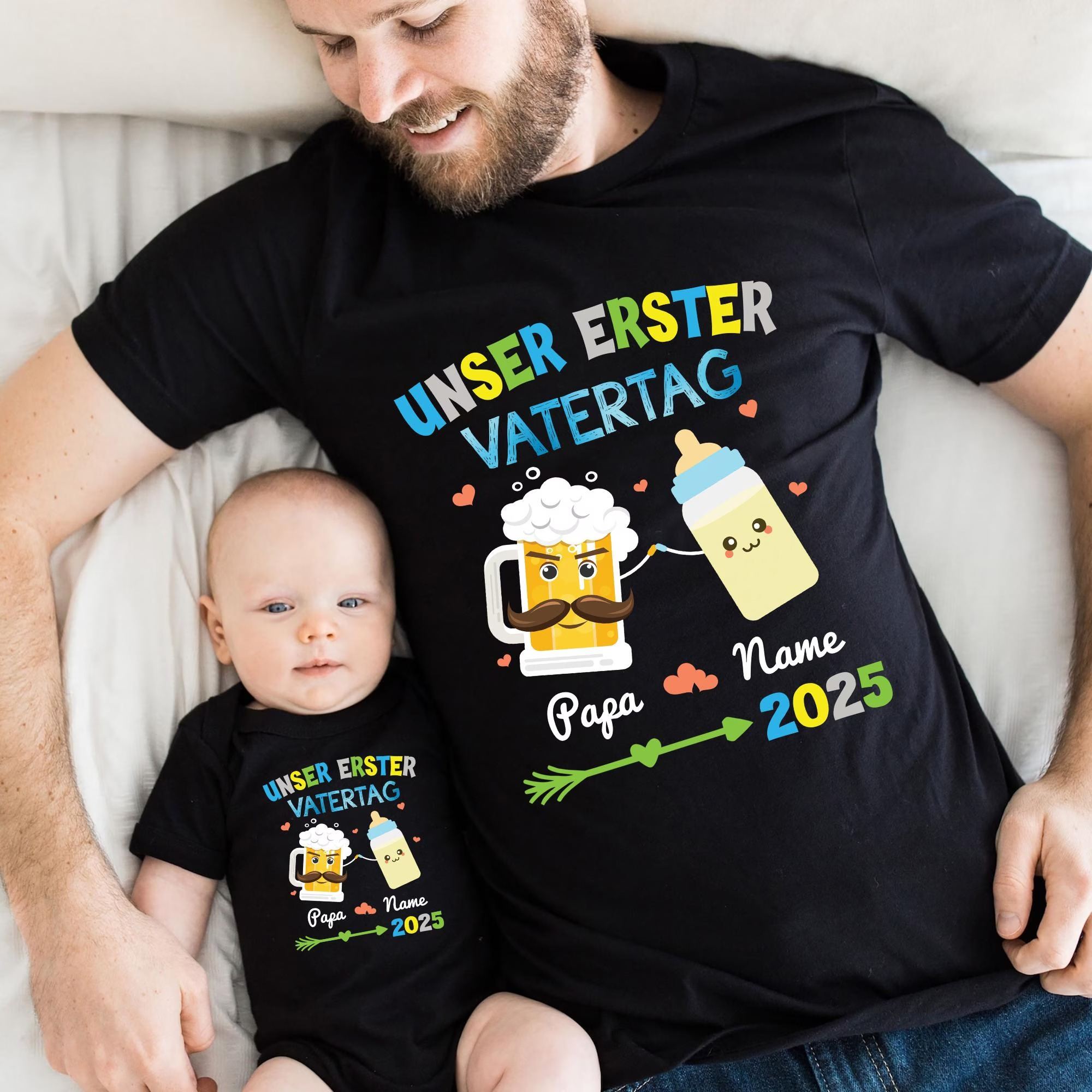 Father'S Day Family Matching T Shirt Unser Erster Vatertag fathers day gift