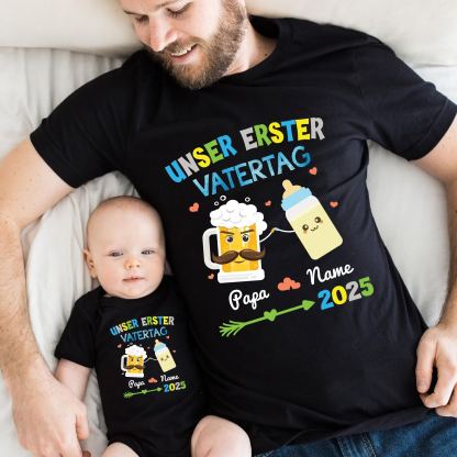 Father'S Day Family Matching T Shirt Unser Erster Vatertag fathers day gift