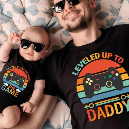 Father'S Day Family Matching T Shirt Leveled Up To Daddy fathers day gift