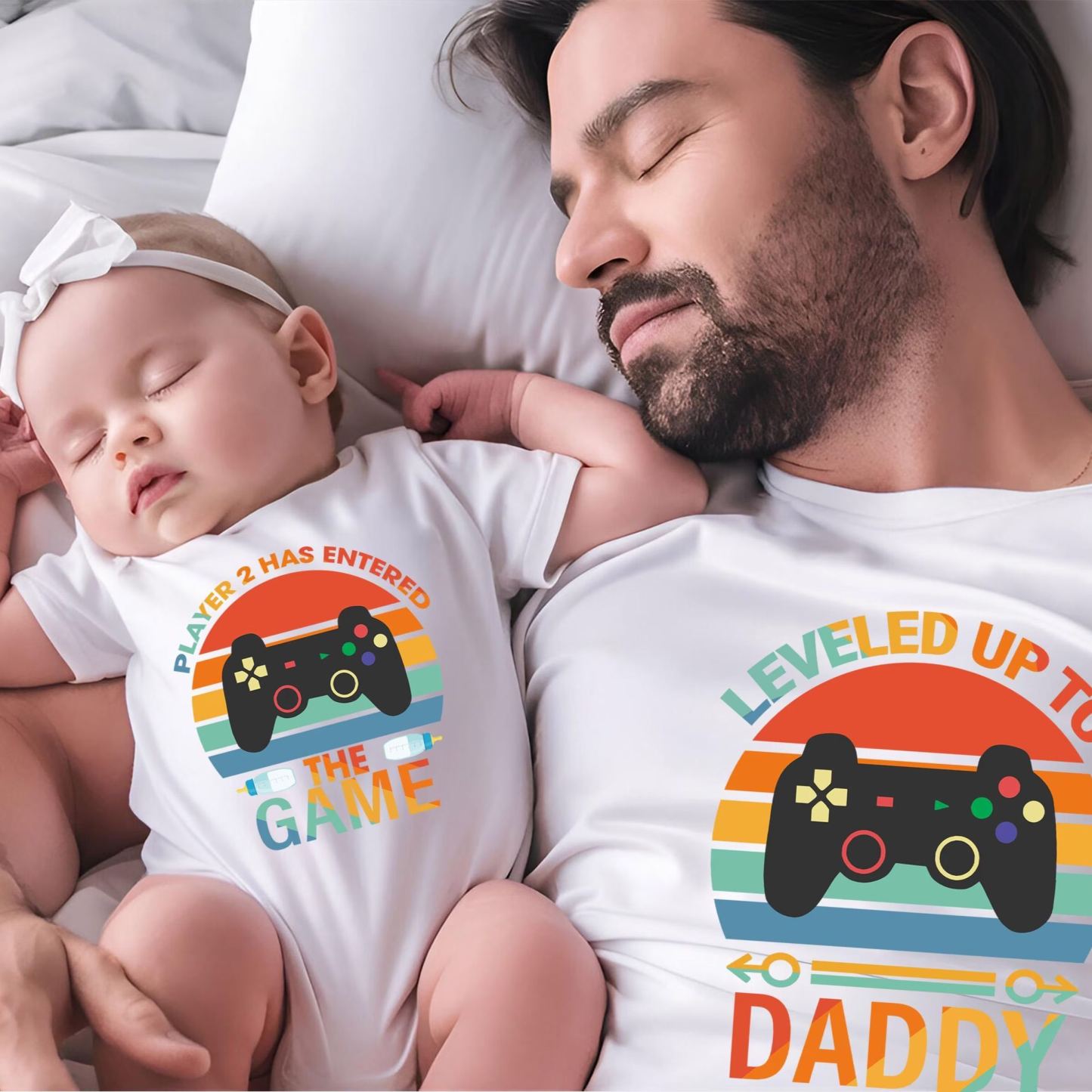 Father'S Day Family Matching T Shirt Leveled Up To Daddy fathers day gift
