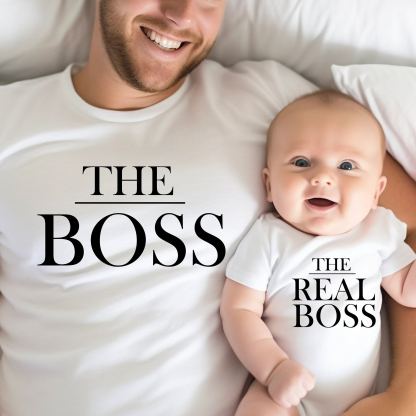 Fathers Day Family Matching T Shirt The Boss And The Real Boss