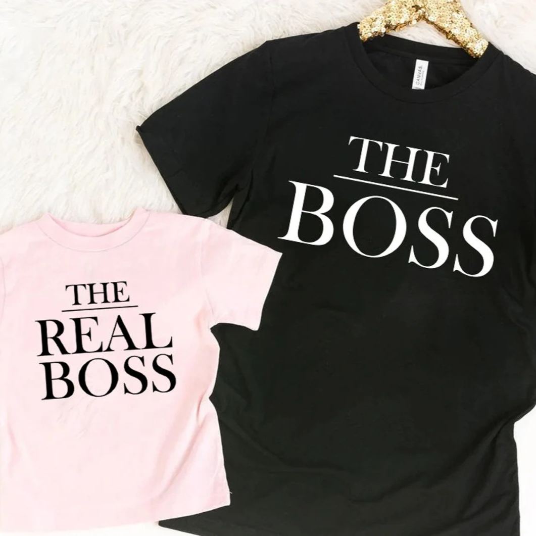 Fathers Day Family Matching T Shirt The Boss And The Real Boss