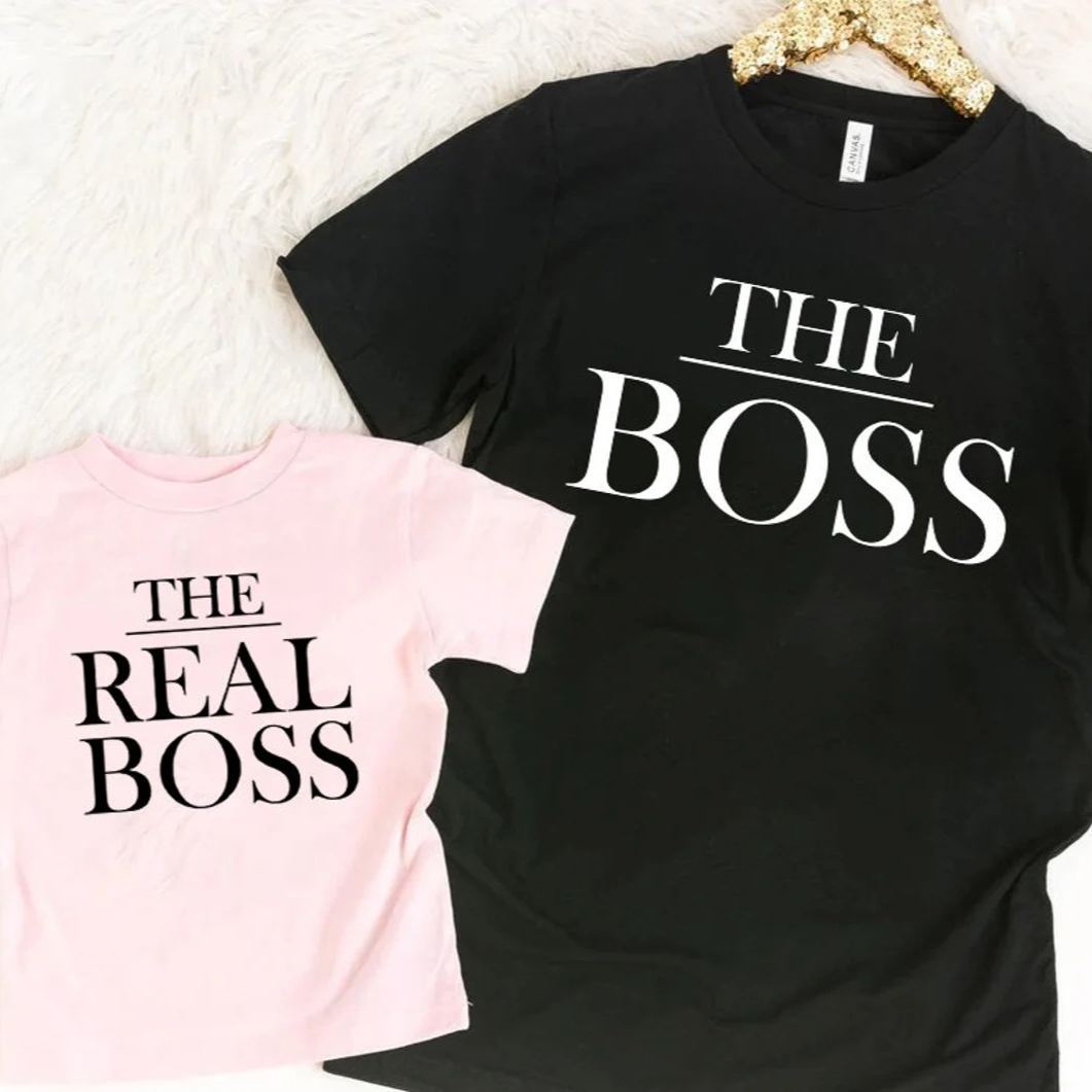 Fathers Day Family Matching T Shirt The Boss And The Real Boss